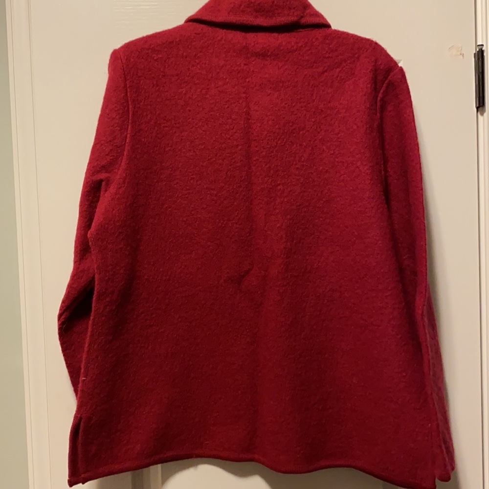100% wool woman’s burgundy sweater jacket. Size XL. - Picture 6 of 9